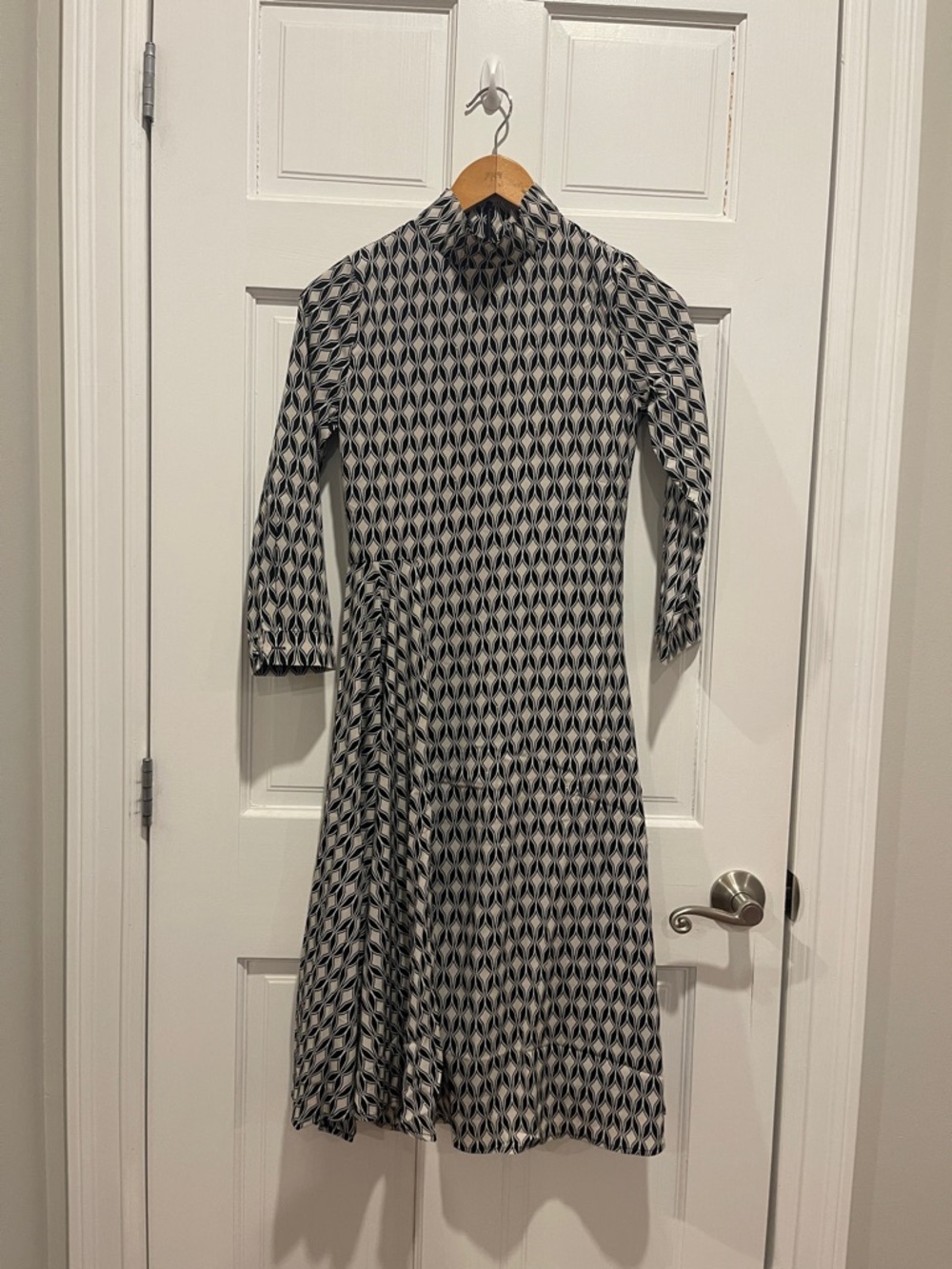 Black & White Geometric Midi Dress